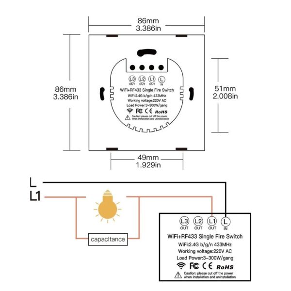 Lanka Smart Switch | 3 Gang Smart Switch(No Neutral Needed)